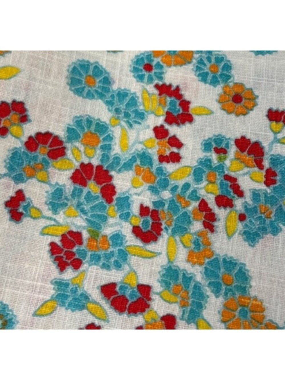 Floral Cotton Fabric 16x44" Material Blue Red Yellow Crafts Quilting
